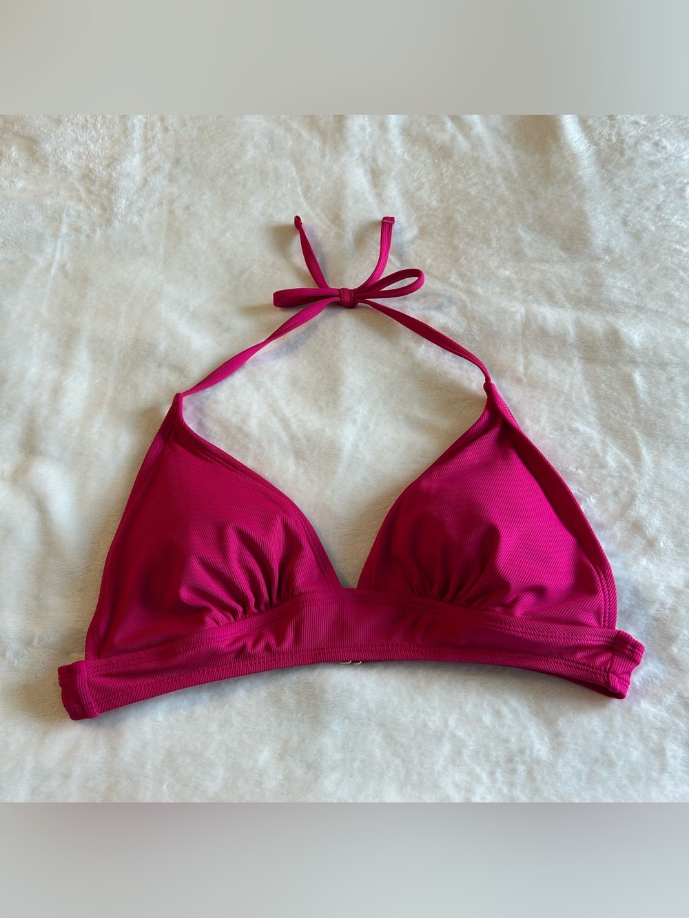 Shade and Shore hot pink bikini removable pads ties at neck hooks in back size L